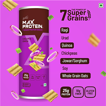 شيبس ماكس بنكهة الكريما والبصل غني بالبروتين والالياف بدون زيت النخيل بدون جلوتن