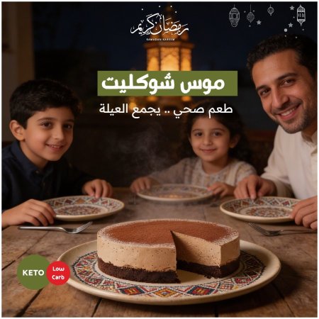 كعكة موس شوكولاطه كيتو بدون سكر