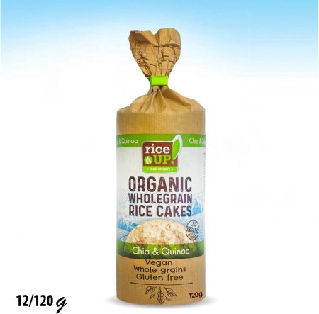 رايز كيك اورجاني بريخيوت مع حبوب التشيا والكنوا بدون جلوتن بدون سكر