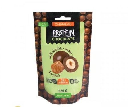 دراجية بندق بشوكولاطة الحليب 19% الياف 25% بروتين بدون سكر