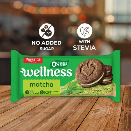بسكويت شوفان  ساندويتش wellness مع كريمة الماتشا بدون سكر محلى بالستيفيا