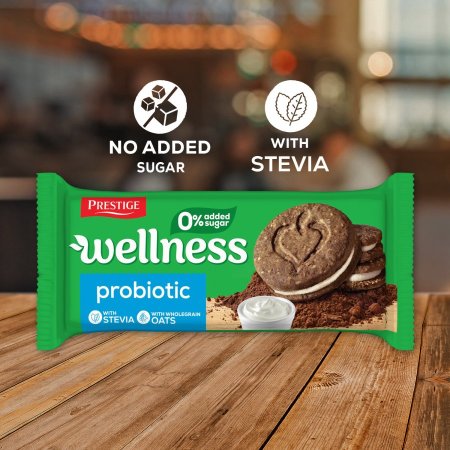 بسكويت شوفان  ساندويتش wellness مع كريمة لبروبيوتيكا بدون سكر محلى بالستيفيا